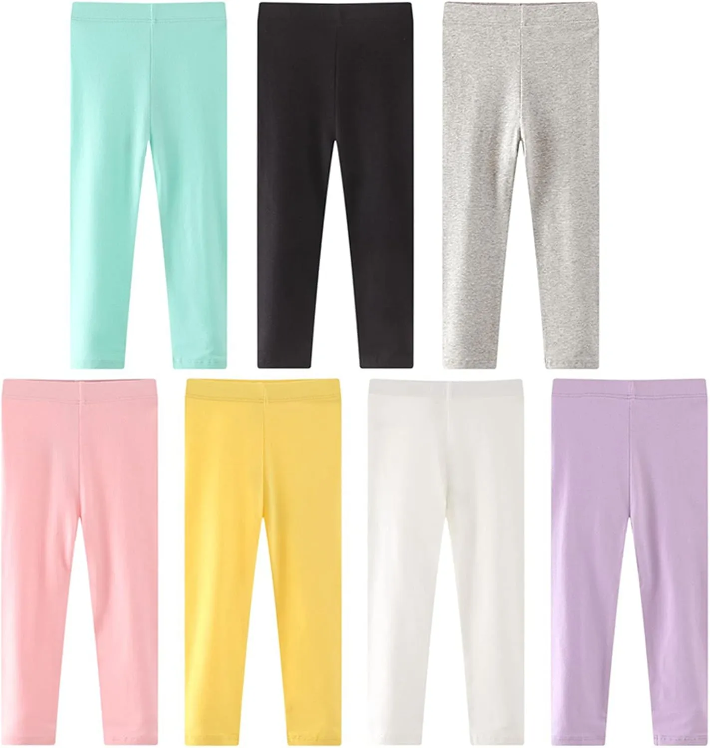 Toddler Girls High Waist Leggings for Kids Stretch Athletic Dance Yoga Pants Solid Comfy Leggings Bottoms Clothes