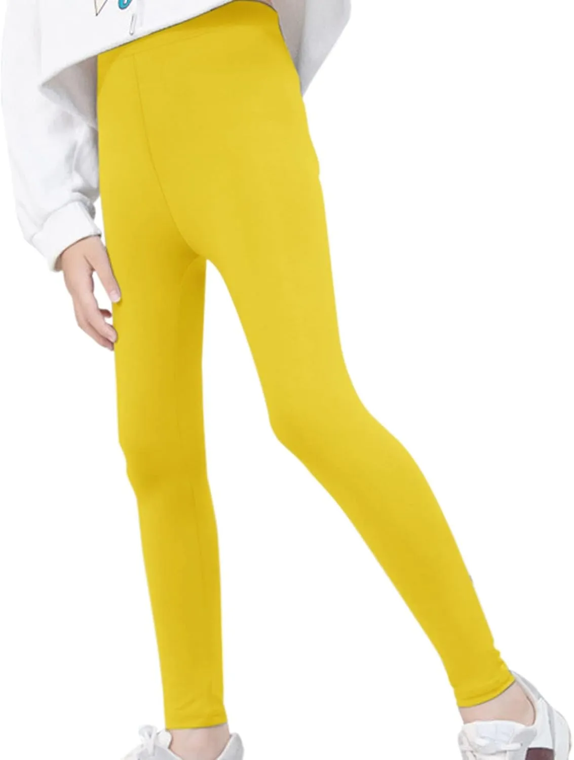 Toddler Girls High Waist Leggings for Kids Stretch Athletic Dance Yoga Pants Solid Comfy Leggings Bottoms Clothes