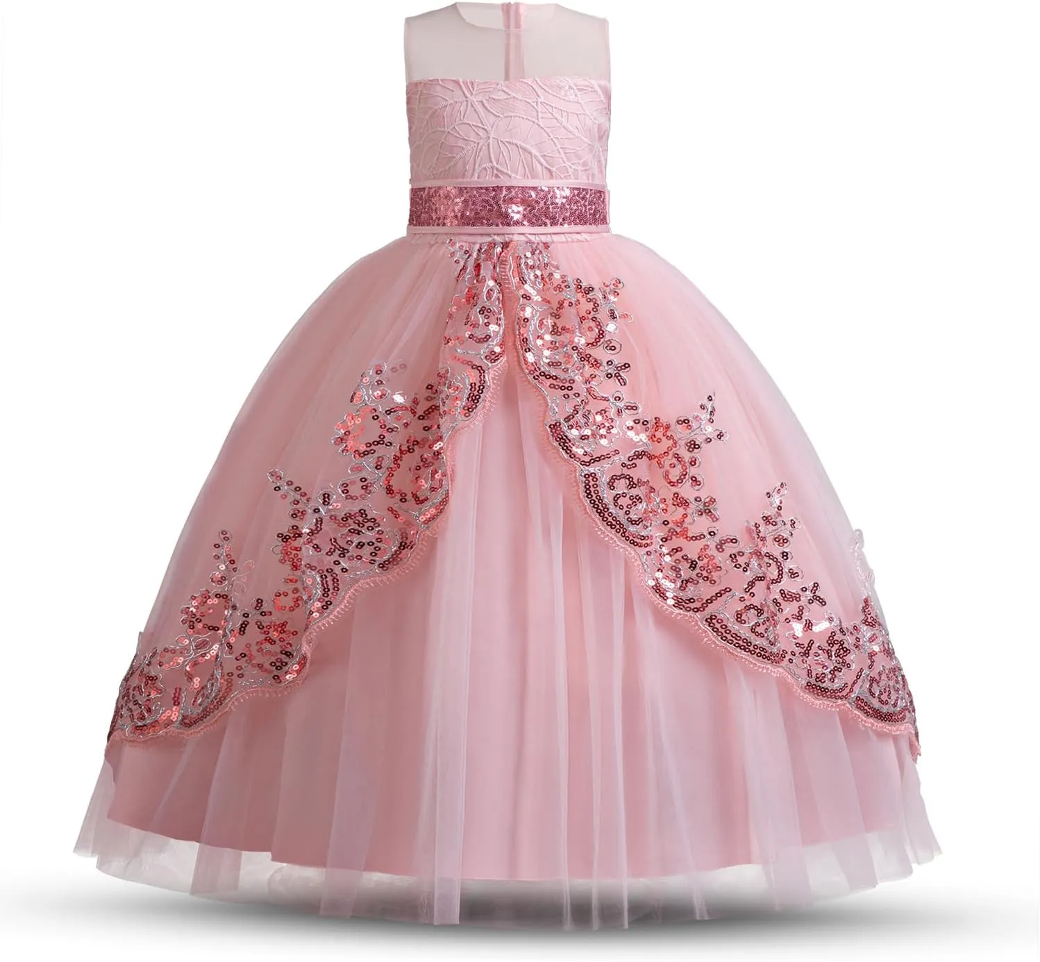 TTYAOVO Girls Pageant Princess Flower Dress Kids Prom Puffy Ball Gowns