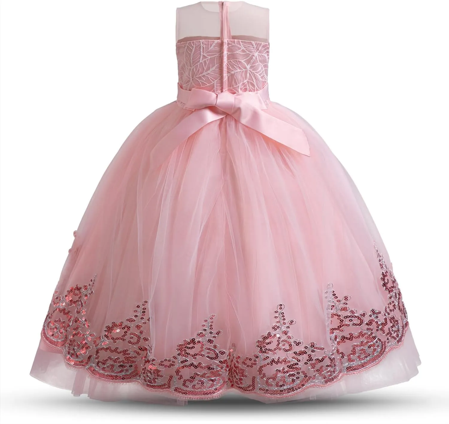 TTYAOVO Girls Pageant Princess Flower Dress Kids Prom Puffy Ball Gowns