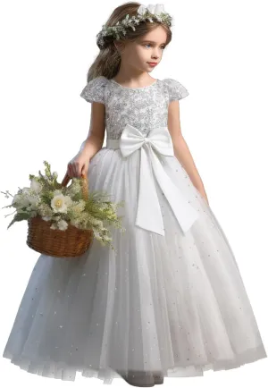 TTYAOVO Girls Pageant Princess Flower Dress Kids Prom Puffy Ball Gowns