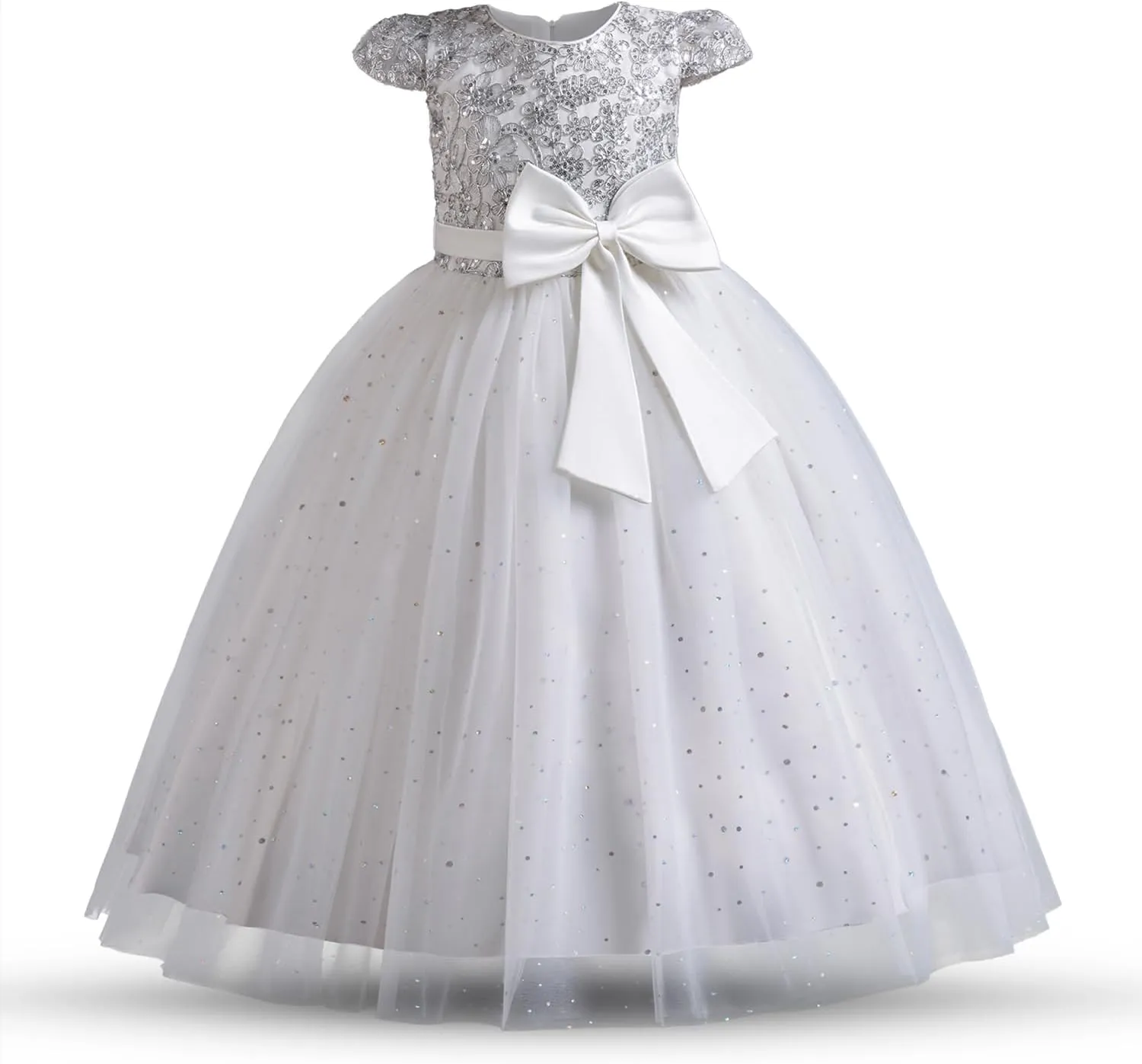 TTYAOVO Girls Pageant Princess Flower Dress Kids Prom Puffy Ball Gowns