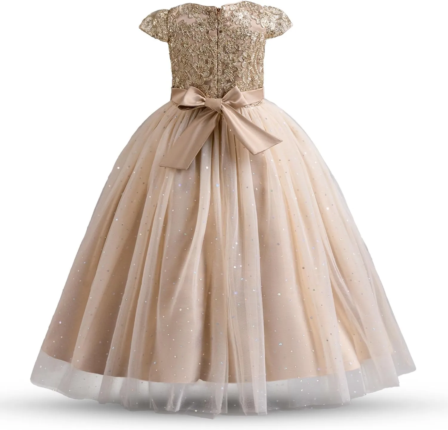 TTYAOVO Girls Pageant Princess Flower Dress Kids Prom Puffy Ball Gowns