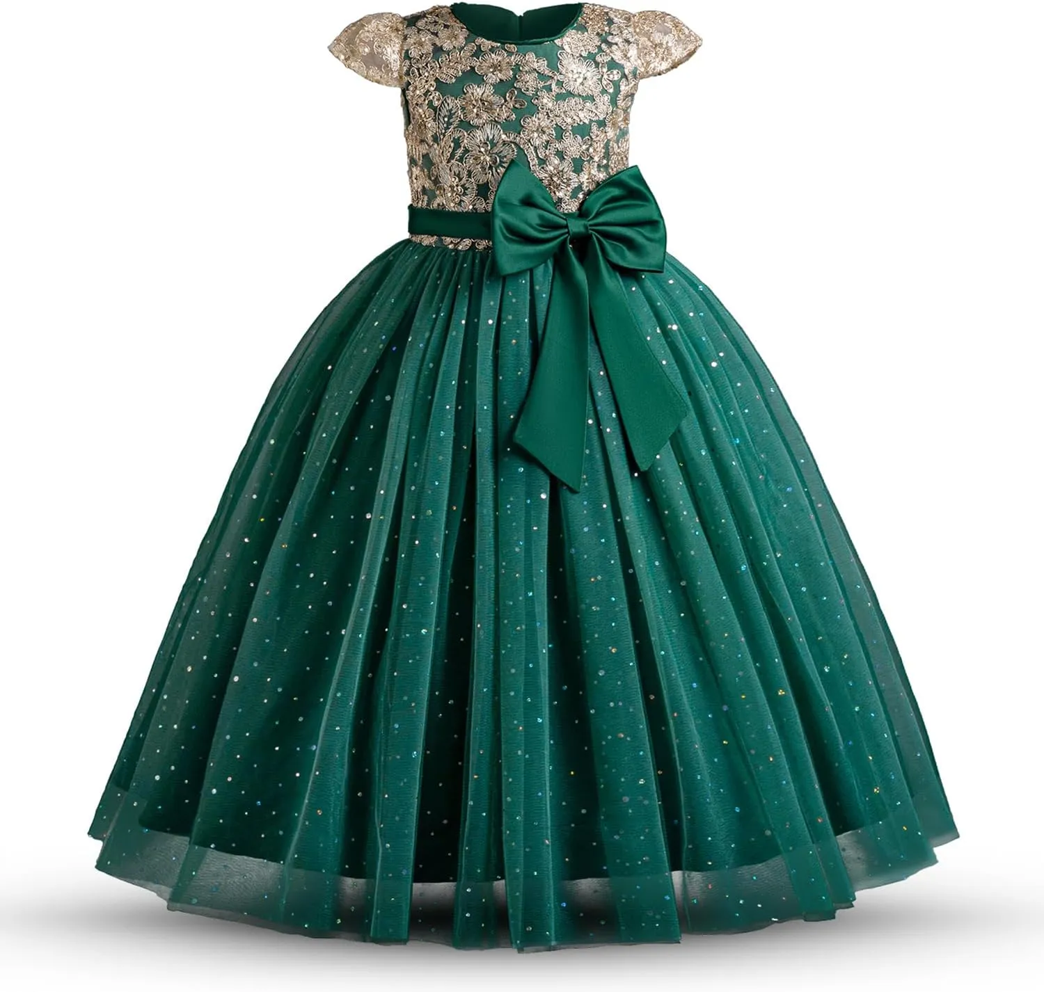 TTYAOVO Girls Pageant Princess Flower Dress Kids Prom Puffy Ball Gowns