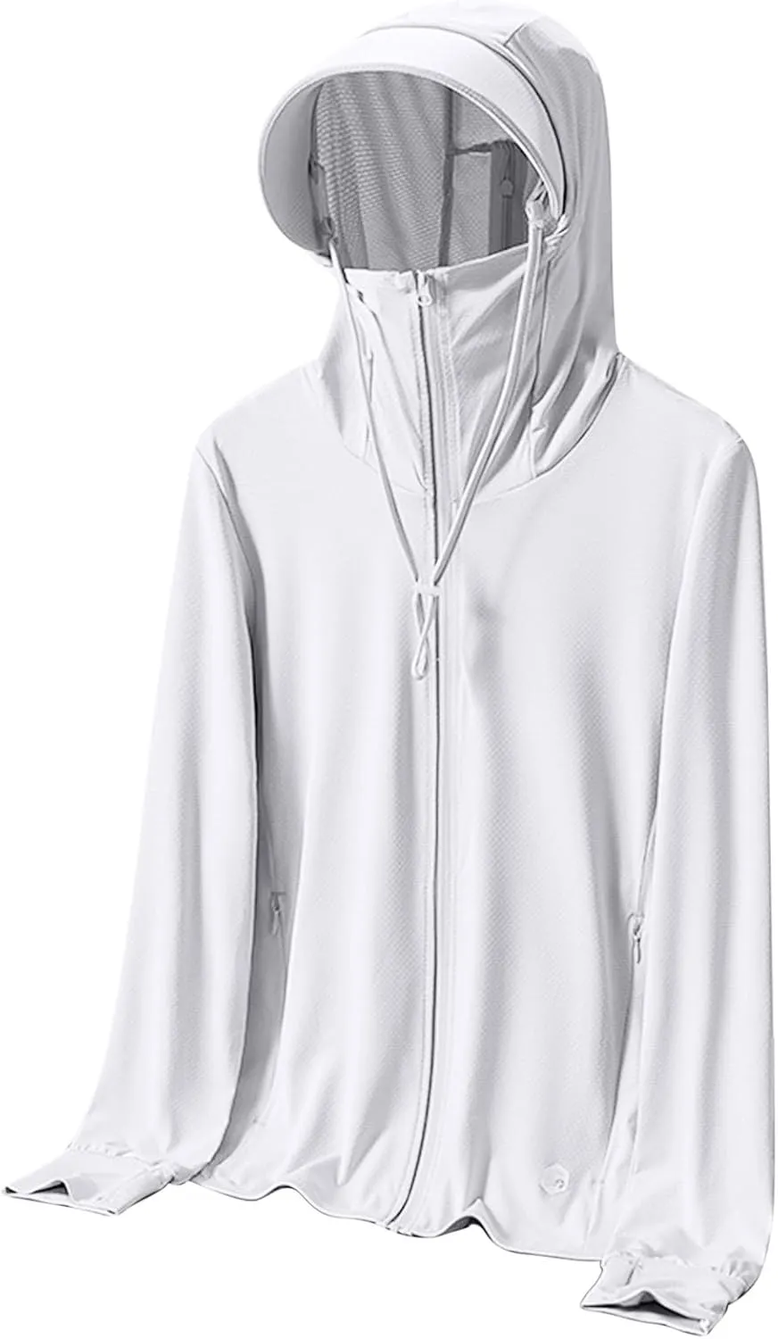 Unisex UPF 50  Sun Protection Jackets Summer Light Jacket Plus Size Hiking Fishing Zip Shirts Long Sleeve W/Pockets