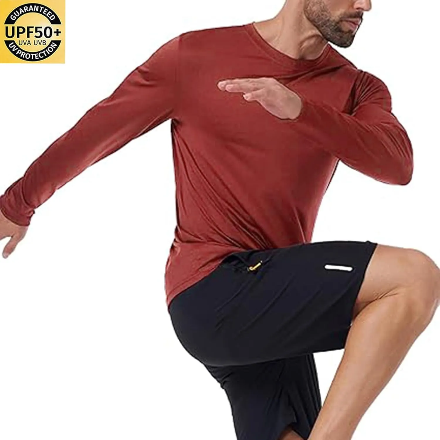 UPF 50  Sun Protection Shirts For Men 2025 Outdoor UV Long Sleeve SPF Rash Guard Lightweight Fishing Running Tshirts