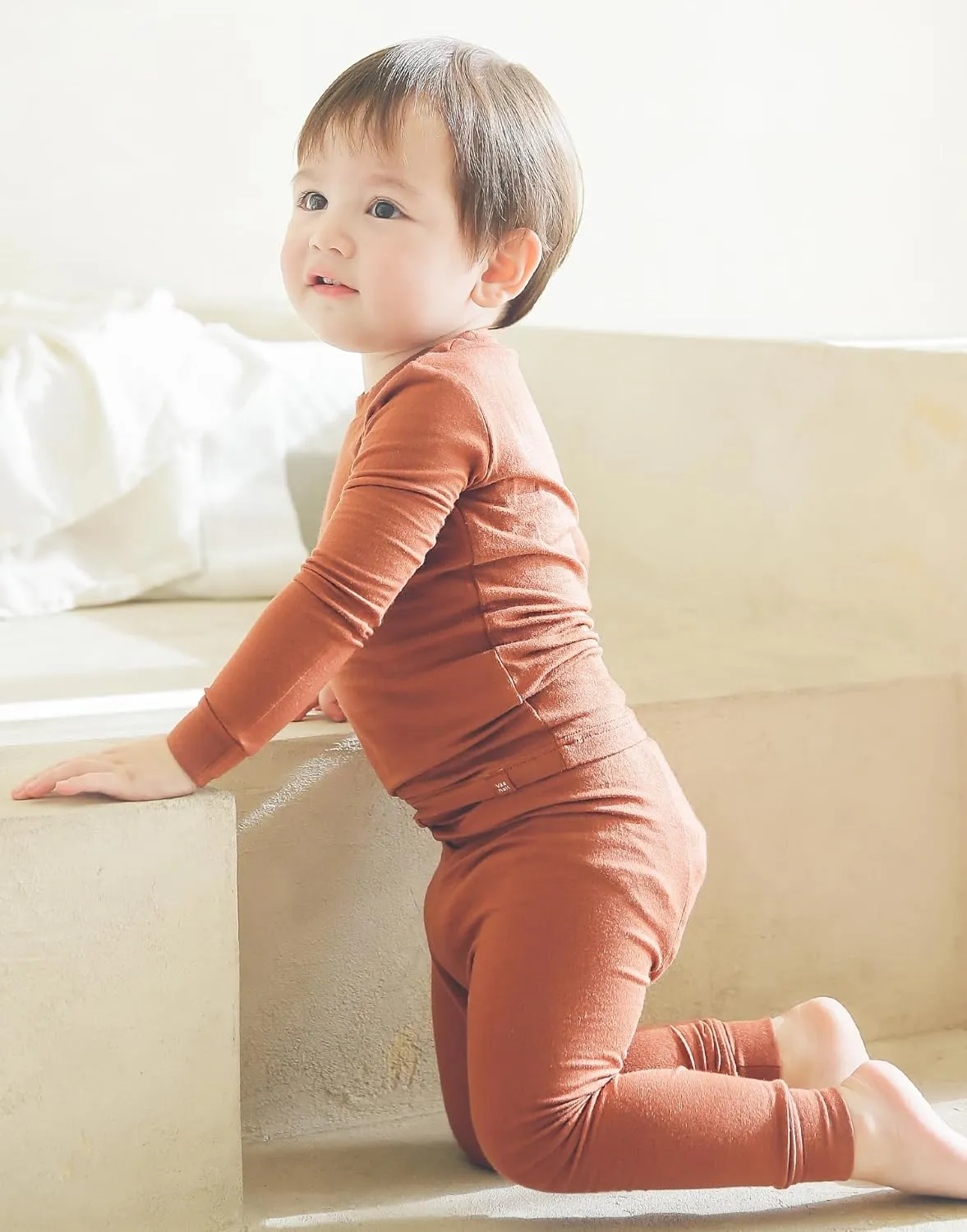 VAENAIT 6M-12Y Toddler Toddler Kids Toddler Girls Boys Soft Comfy Modal Tencel Solid Raglan Sleepwear Pajamas Pjs 2pcs Set