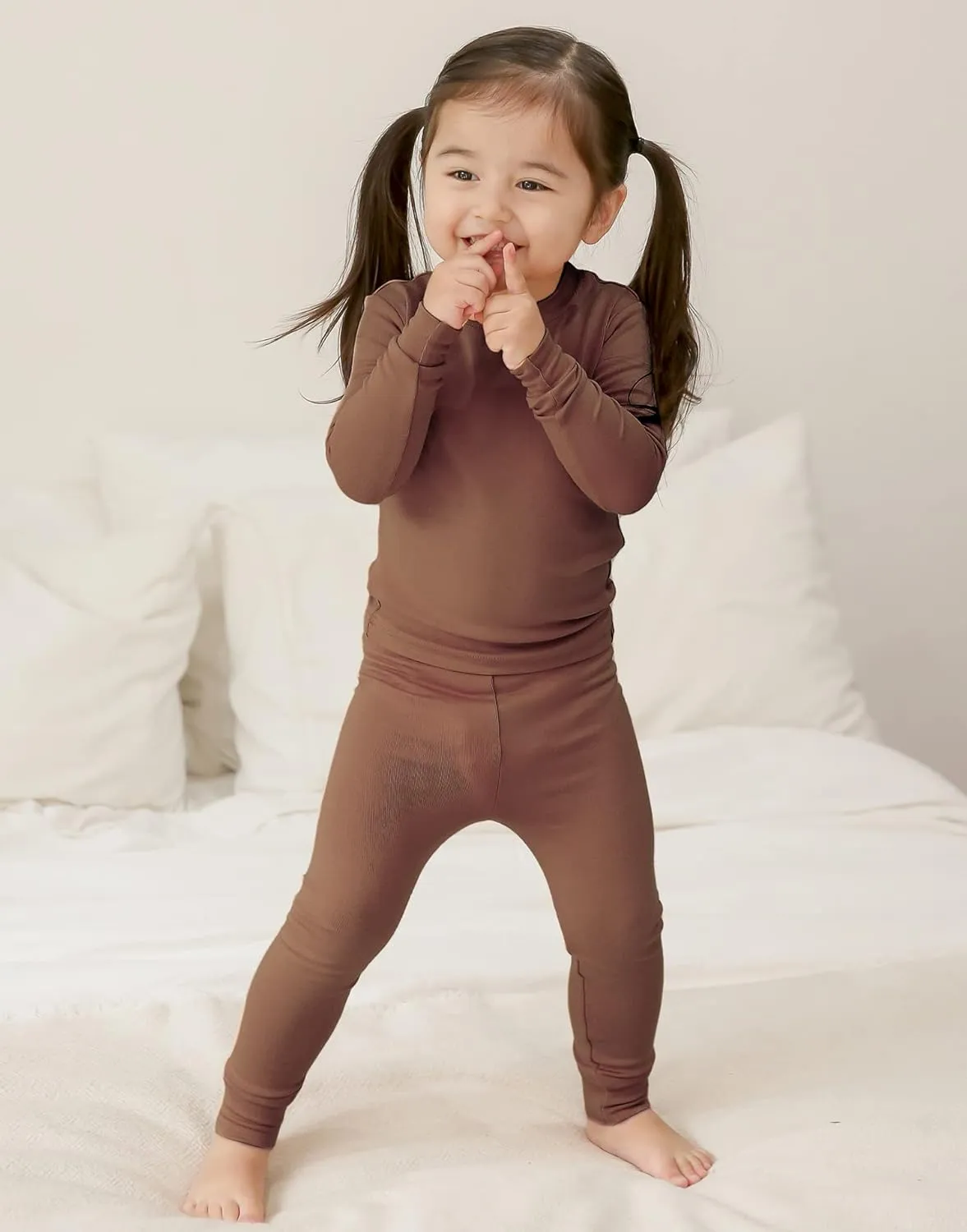 VAENAIT 6M-12Y Toddler Toddler Kids Toddler Girls Boys Soft Comfy Modal Tencel Solid Raglan Sleepwear Pajamas Pjs 2pcs Set