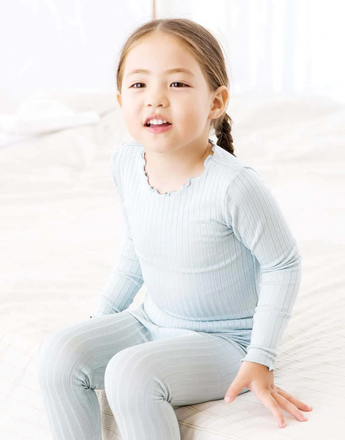 VAENAIT BABY 6M-12Y Kids Unisex Girls & Boys Soft Comfy Modal Tencel Shirring Sleepwear Pajamas 2pcs/4pcs Set