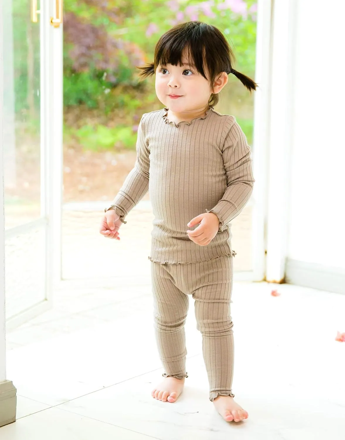 VAENAIT BABY 6M-12Y Kids Unisex Girls & Boys Soft Comfy Modal Tencel Shirring Sleepwear Pajamas 2pcs/4pcs Set