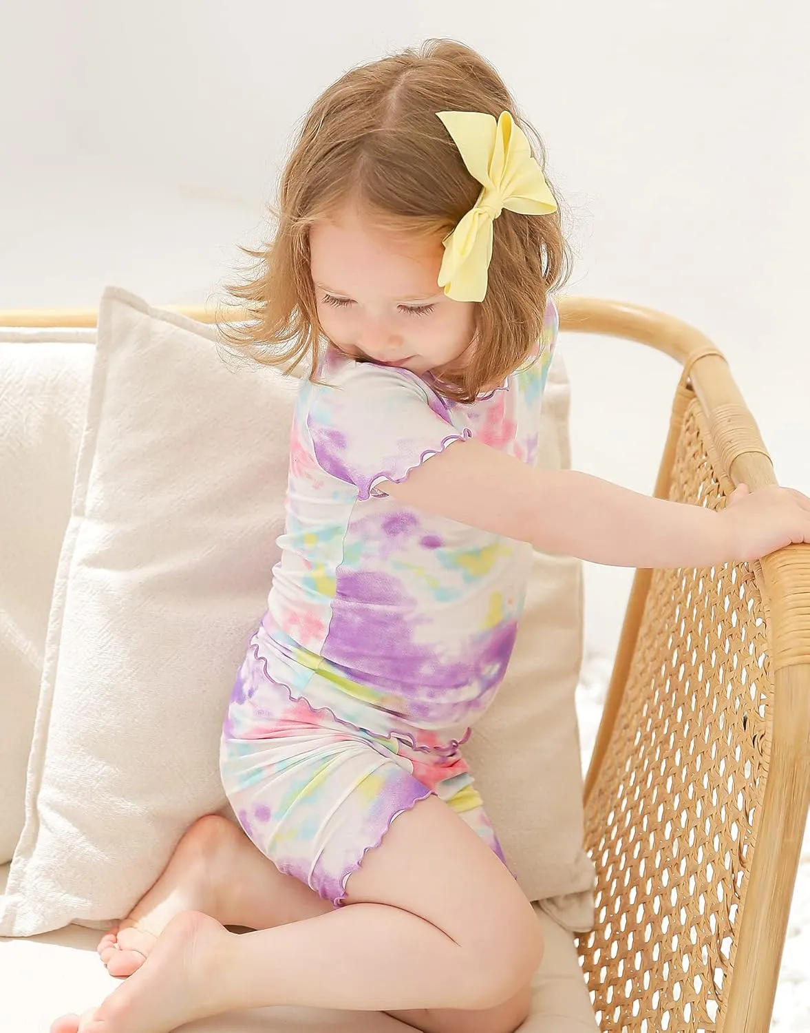 VAENAIT BABY Infant Toddler Kids Junior Soft Bamboo Pajamas Tie Dye Short Summer Pjs 2pcs Set 6M-12Y