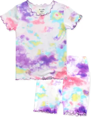 VAENAIT BABY Infant Toddler Kids Junior Soft Bamboo Pajamas Tie Dye Short Summer Pjs 2pcs Set 6M-12Y