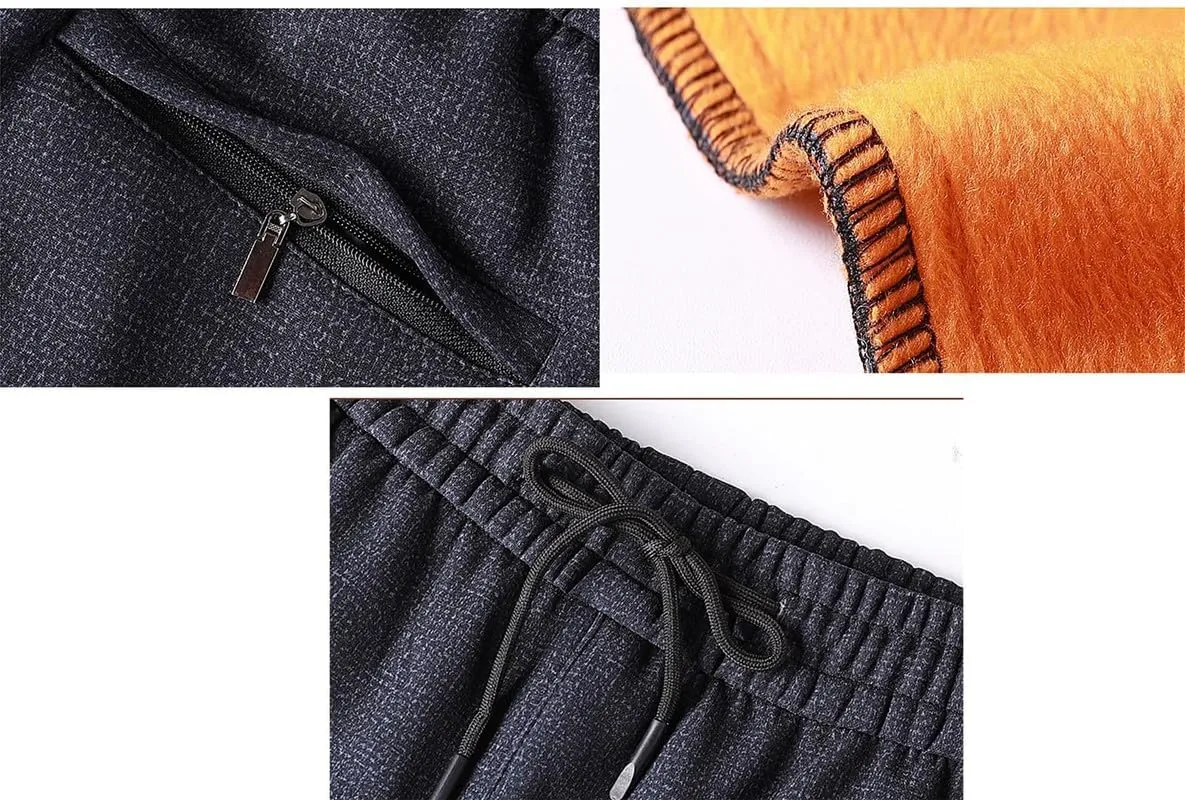 VIVICOLOR Men's Winter Sweatpants Sherpa Lined Sweatpants Mens Fleece Lined Joggers Bottoms