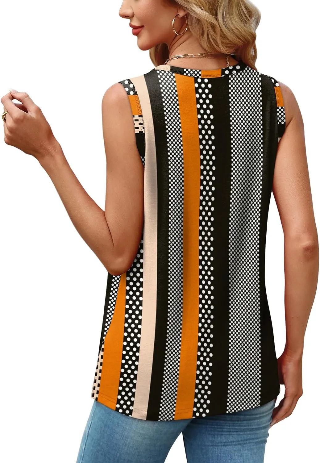 WEESO Womens Tank Tops Loose Fit Summer Fashion Shirts Sleeveless Tops Round Neck