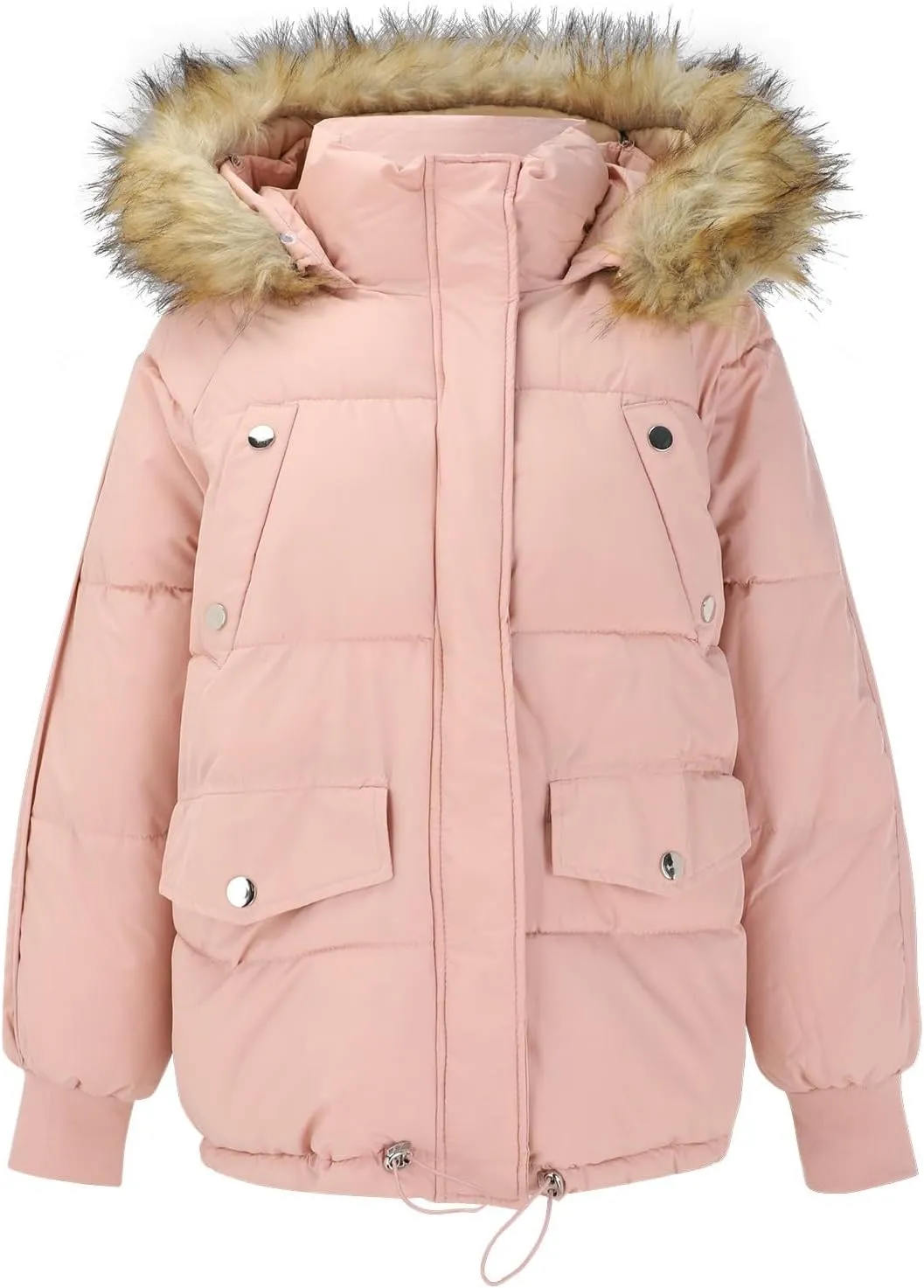 Winter Coat For Women Packable Full Zip Puffer Jackets Plus Size Long Sleeve Packable Down Parka Jackets With Pocket