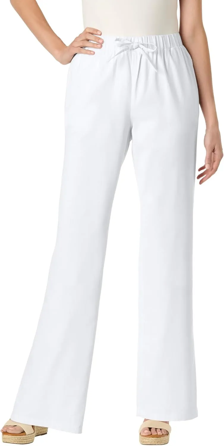 Woman Within Women's Plus Size Drawstring Denim Wide-Leg Denim Pant