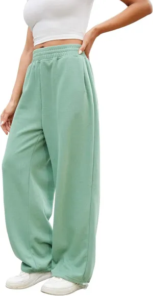Women Baggy Sweatpants Casual Wide Leg Drawstring Athletic Fit Joggers Lounge Pants Trousers with Pockets 2024