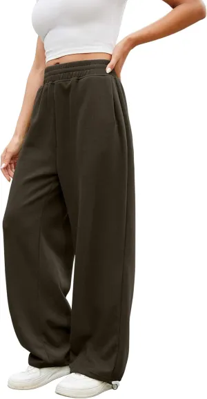 Women Baggy Sweatpants Casual Wide Leg Drawstring Athletic Fit Joggers Lounge Pants Trousers with Pockets 2024