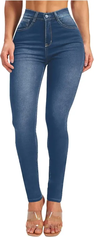 Women Curvy Slim Fit Butt Lifting Denim Skinny Jeans Pencil Denim Pants Petite Jeans Stretch Denim Pants