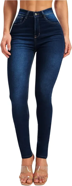Women Curvy Slim Fit Butt Lifting Denim Skinny Jeans Pencil Denim Pants Petite Jeans Stretch Denim Pants