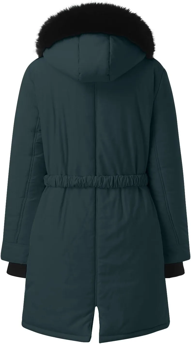 Women Plus Size Daily Winter Coat Lapel Long Sleeve Jacket Vintage Thicken Coat Jacket Warm Hooded Womens Vest Womens Coat