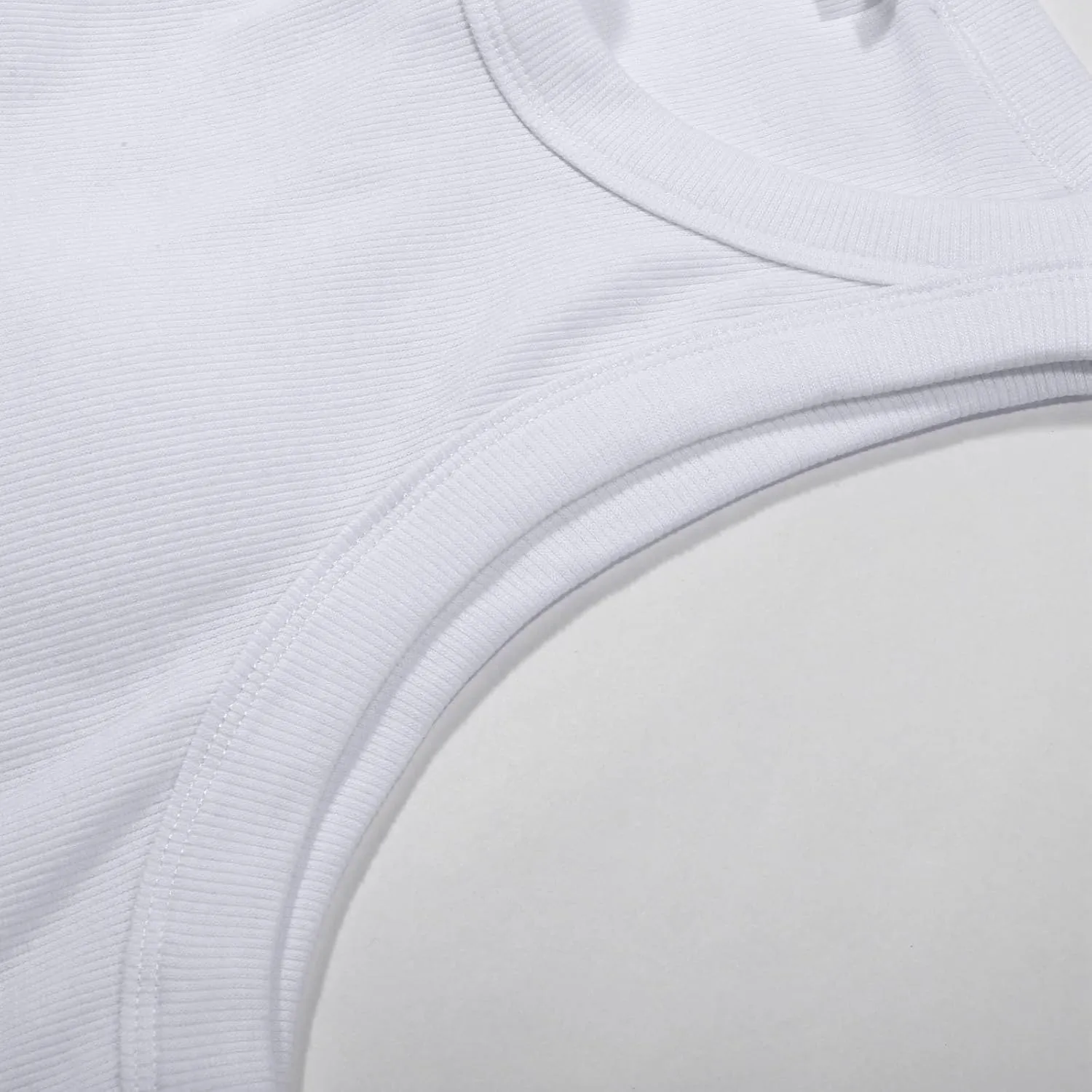 Women Tank Tops Shelf Bra Summer Round Neck Padded Rib Camisoles for Casual Yoga Workout Outfits Undershirts Cami