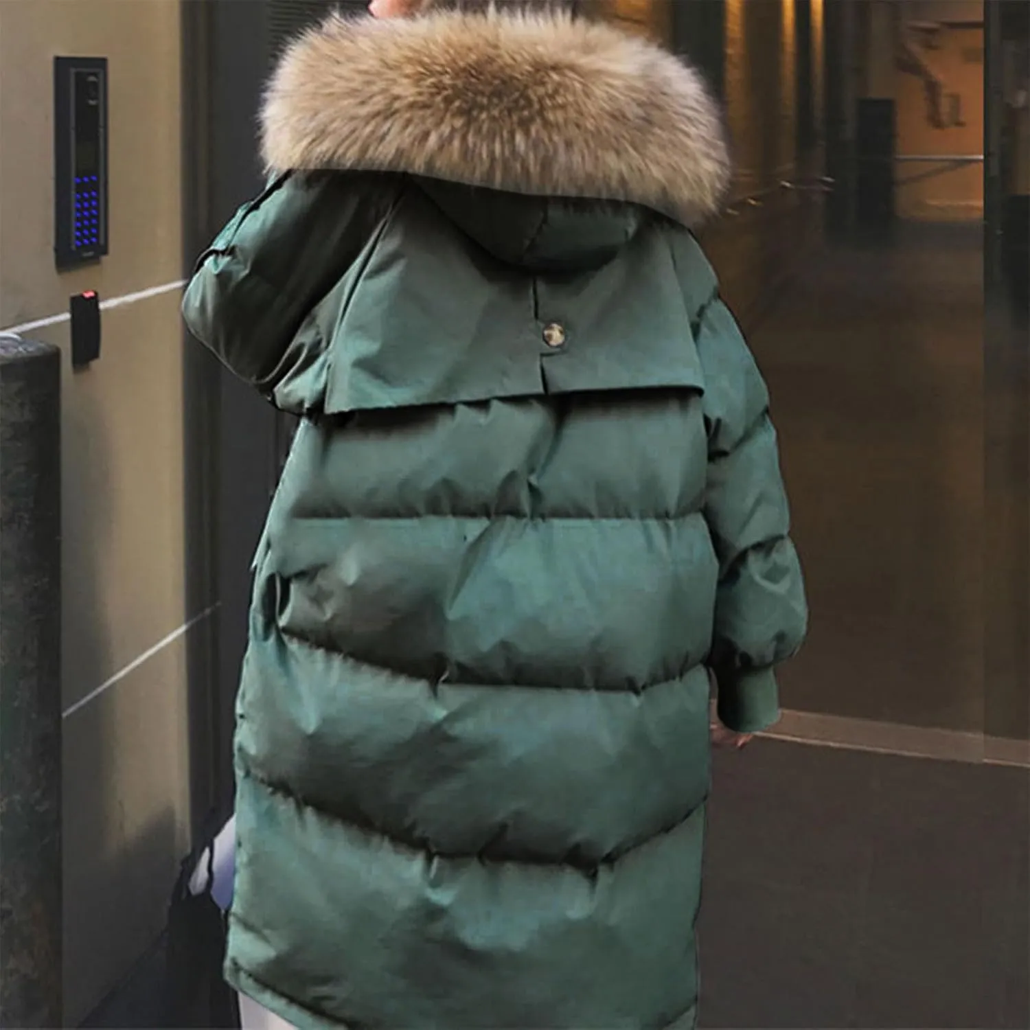 Women Winter Coat Light Down Zip Up Puffer Jacket Oversized Long Sleeve Thicken Parka Jackets With Pocket