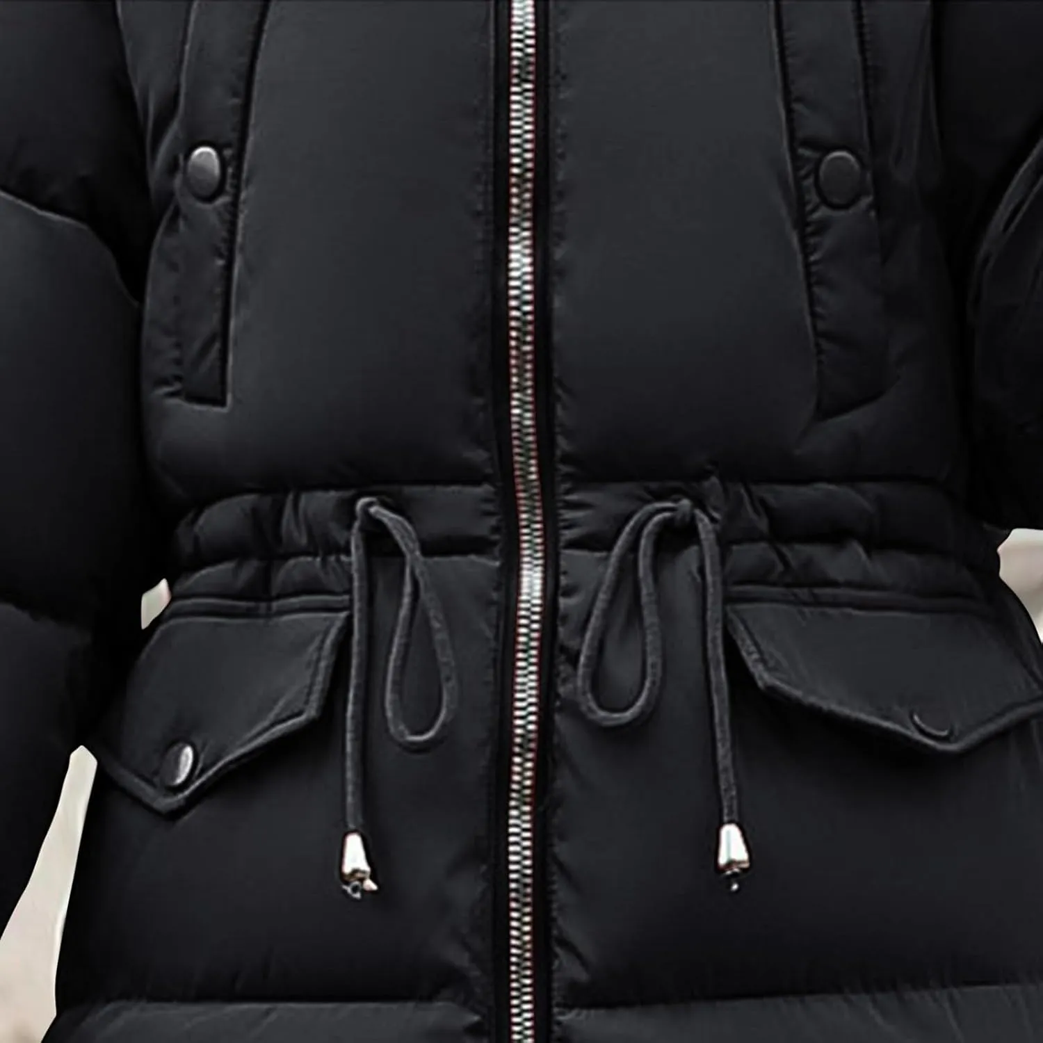 Women Winter Coats Light Down Full Zip Puffer Jackets Plus Size Long Sleeve Packable Down Parka Jackets With Pocket
