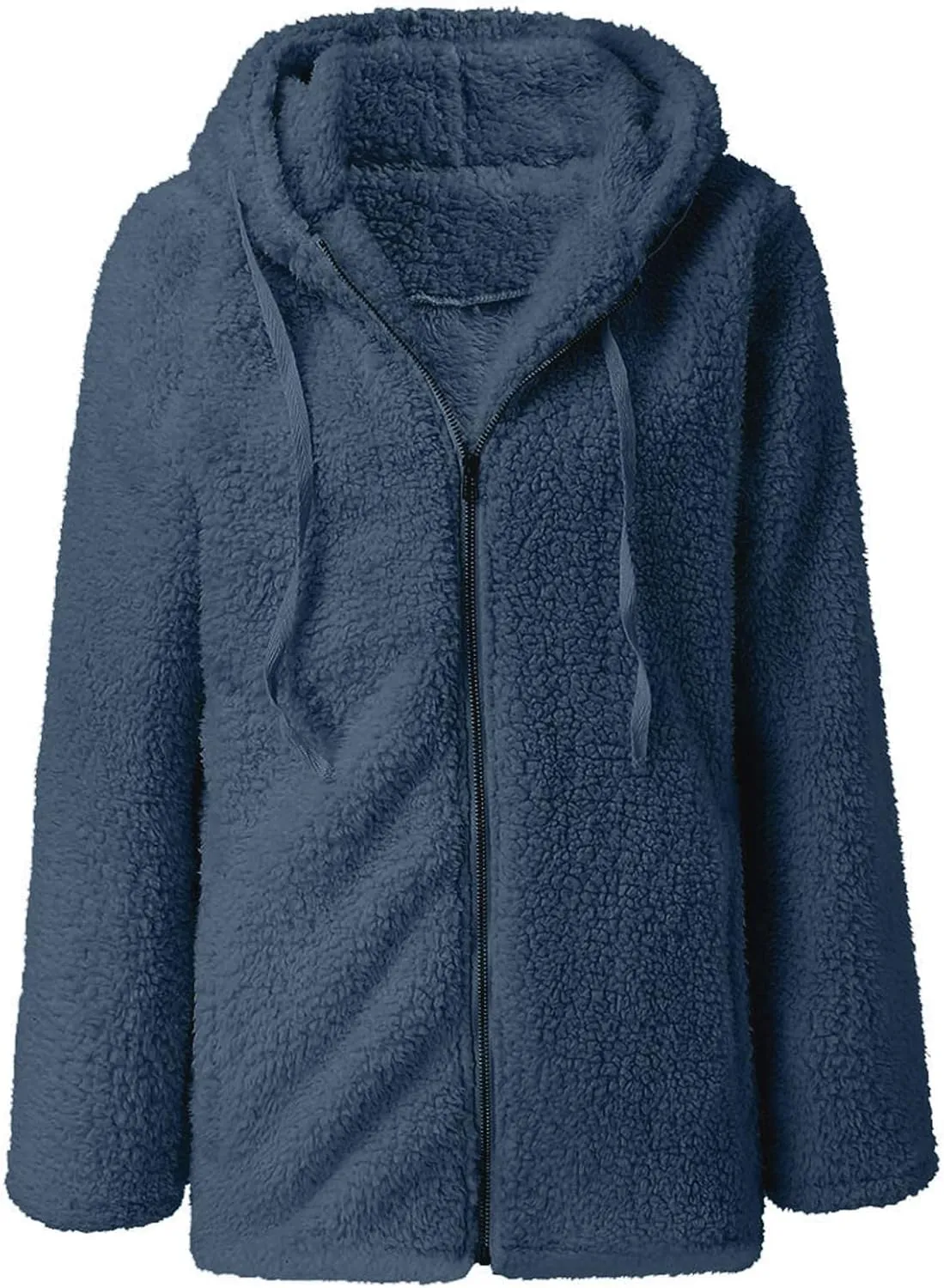 Women Winter Fuzzy Sherpa Soft Fleece Coat Solid Oversized Warm Sherpa Coats Faux Fur Jacket Shearling Outerwear