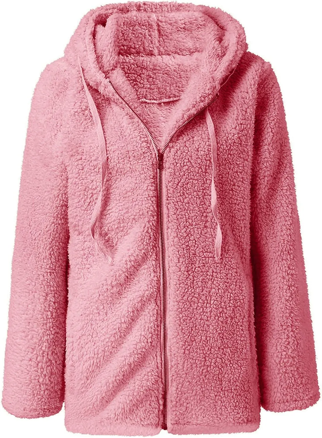 Women Winter Fuzzy Sherpa Soft Fleece Coat Solid Oversized Warm Sherpa Coats Faux Fur Jacket Shearling Outerwear