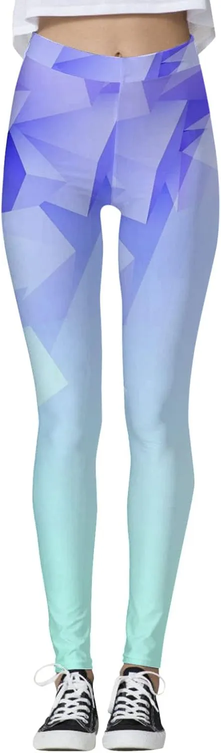 Women Yoga Pants Sports Yoga Colorful Geometric Print Leggings Slim Yoga Long Pants Women Butter Soft Thermal Warm