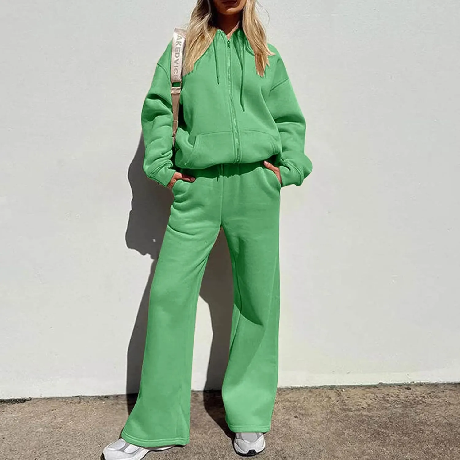 Womens 2 Piece Sweatsuits Zip Up Sweatshirt and Sweatpants Set Fall Winter Jogger Tracksuit Set Thicked Sport Outfits