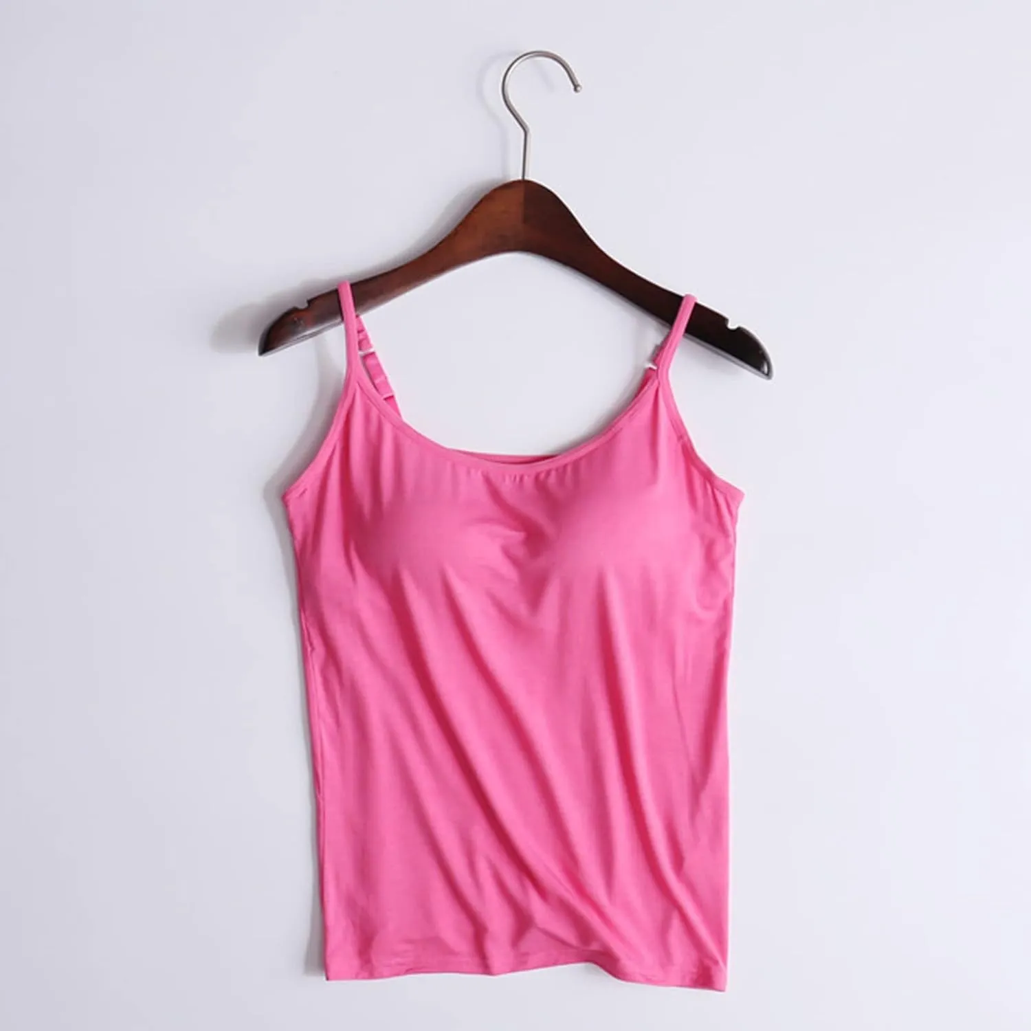 Womens Camisole with Shelf Bra Cotton Tank Top Adjustable Spaghetti Straps Cami Tops Yoga Shirt Cotton Undershirt
