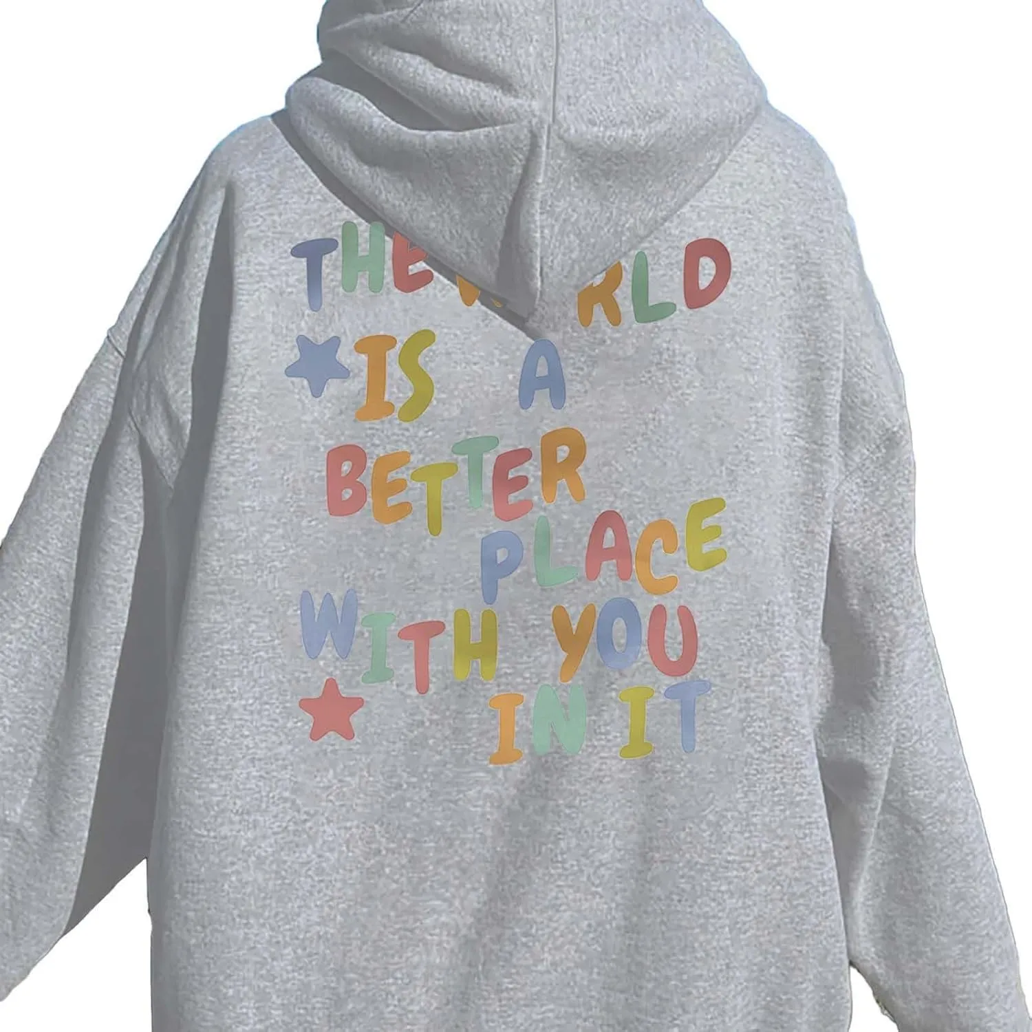 Women's Casual Hoodies Long Sleeve Women's Letter Print Long Sleeved Sweatshirt Casual Blouse Pullover Solid Color