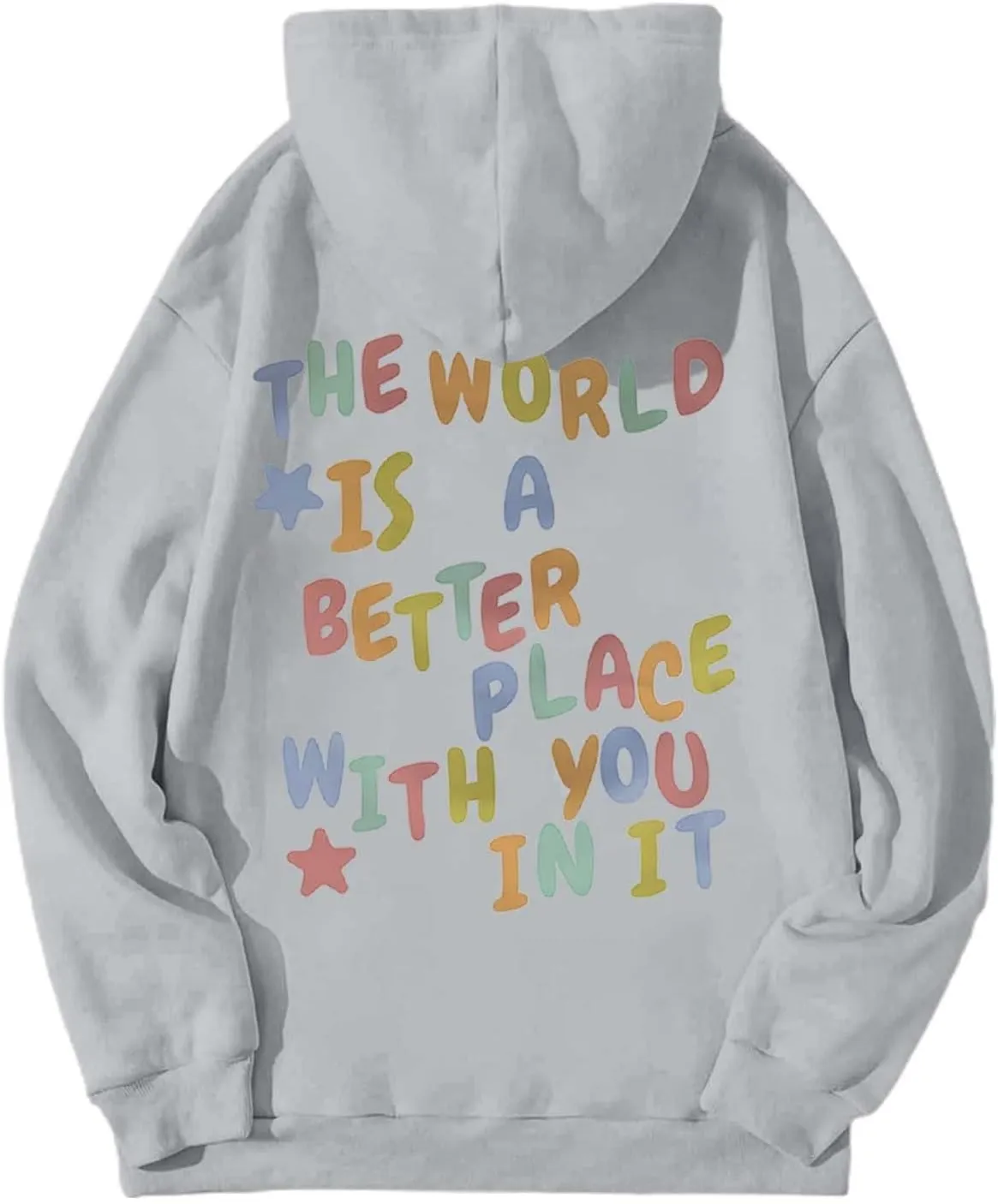 Women's Casual Hoodies Long Sleeve Women's Letter Print Long Sleeved Sweatshirt Casual Blouse Pullover Solid Color