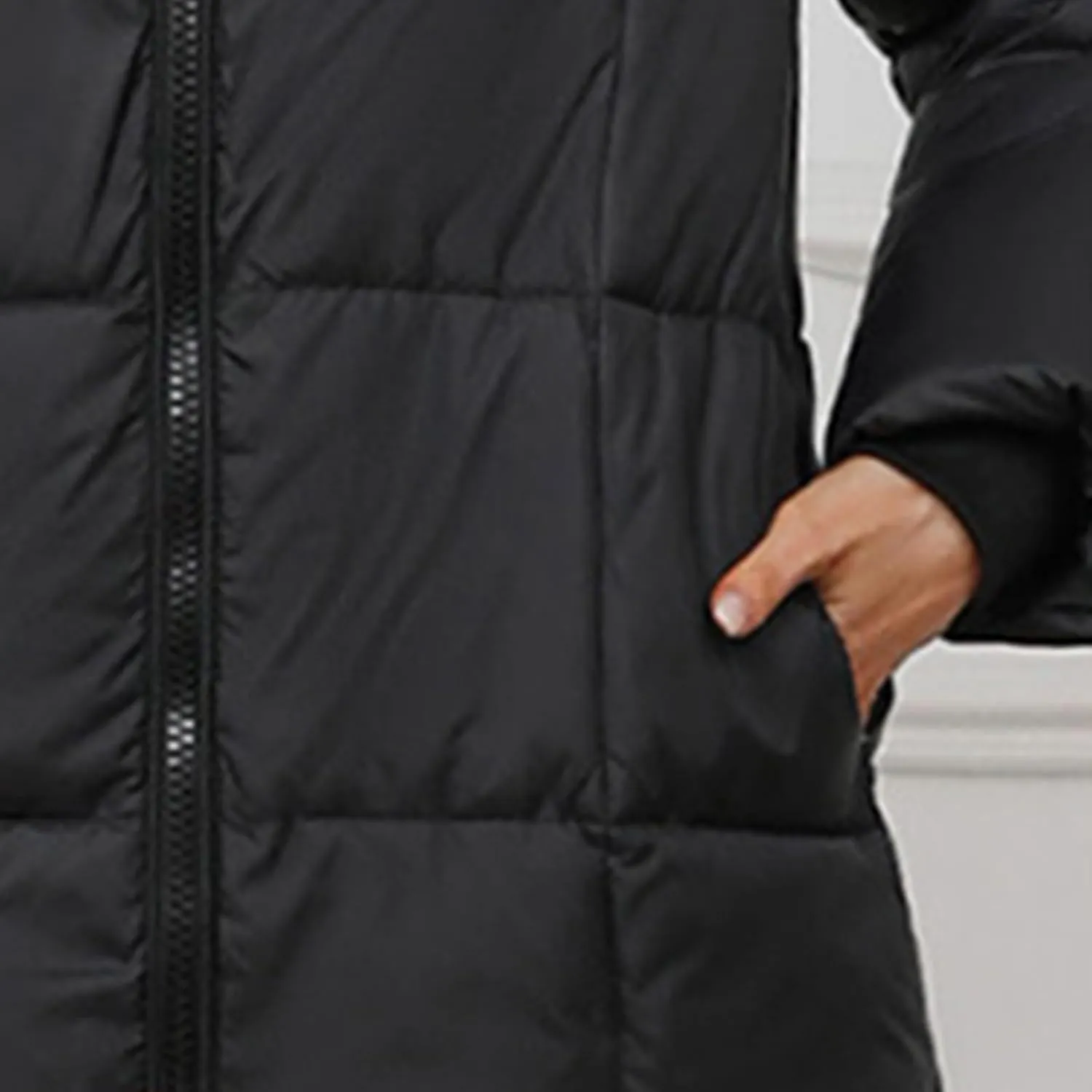 Womens Coats Winter Light Down Zipper Puffer Jackets Plus Size Long Sleeve Lightweight Parka Jackets With Pocket