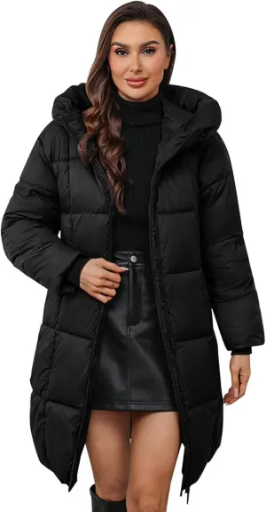 Womens Coats Winter Light Down Zipper Puffer Jackets Plus Size Long Sleeve Lightweight Parka Jackets With Pocket