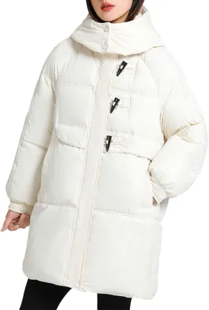 Womens Coats Winter Trendy Zip Up Puffer Jacket Oversized Long Sleeve Packable Down Coat With Pocket