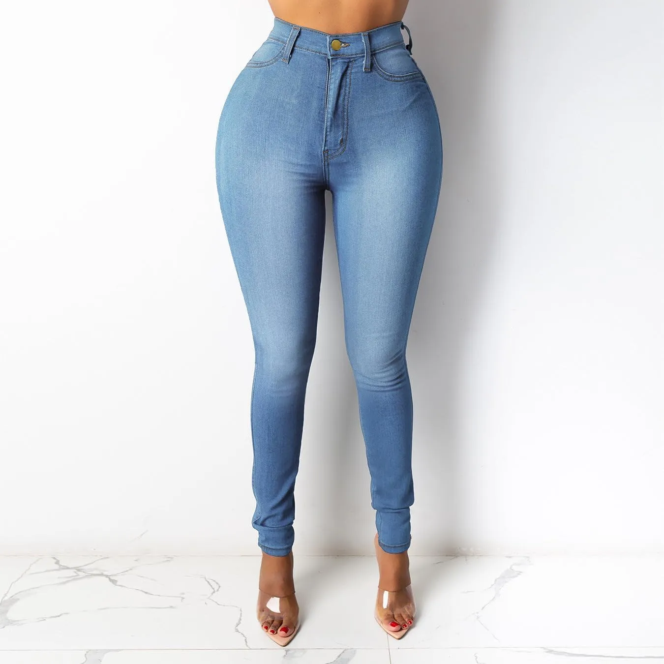 Womens Denim Jeans Slim Fit Tights Pants Fashionable Jean Trousers for Ladies Denim Bottoms Cotton Denim Pants and