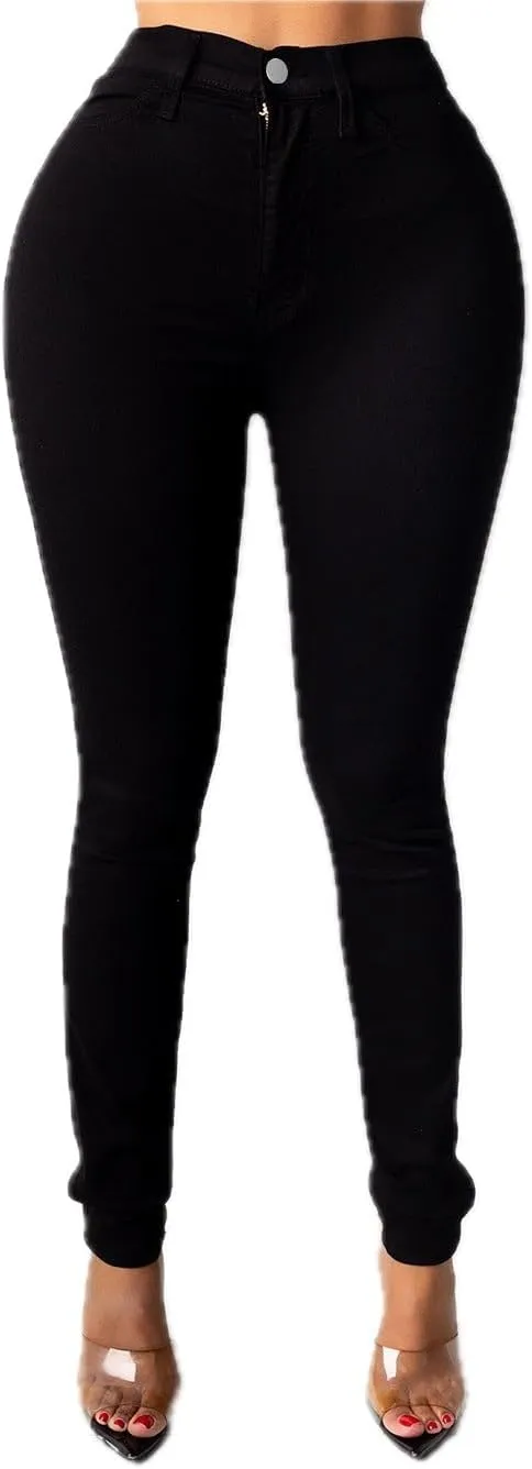 Womens Denim Jeans Slim Fit Tights Pants Fashionable Jean Trousers for Ladies Denim Bottoms Cotton Denim Pants and