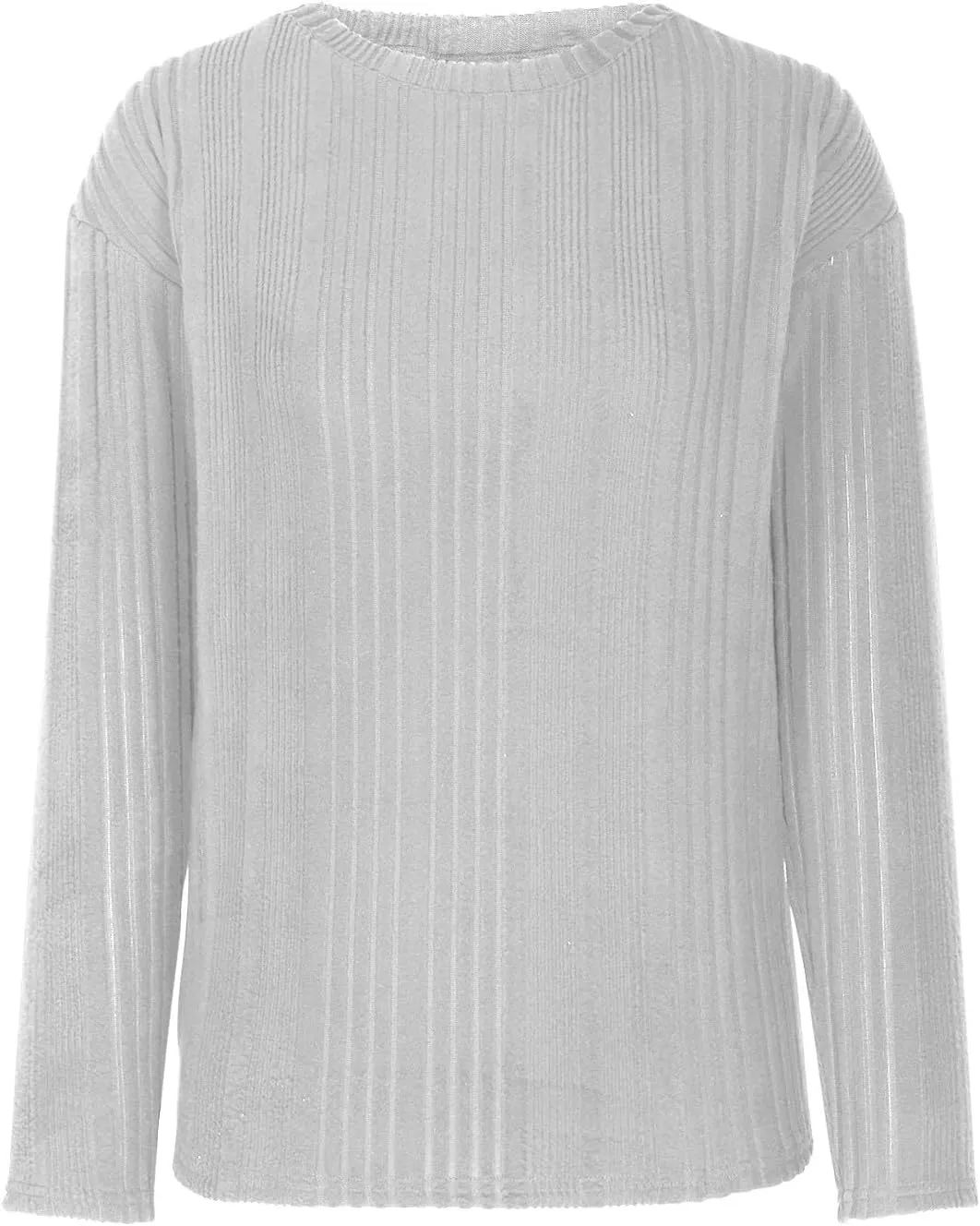Womens Fall Winter Tops 2024 Soft Long Sleeve Casual Blouses Crewneck Knit Pullover Sweater Tops