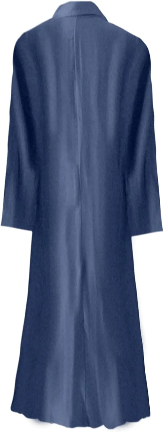Women's Fashion Denim Dress New Shirt Collar Denim Button Long Skirt Outfits