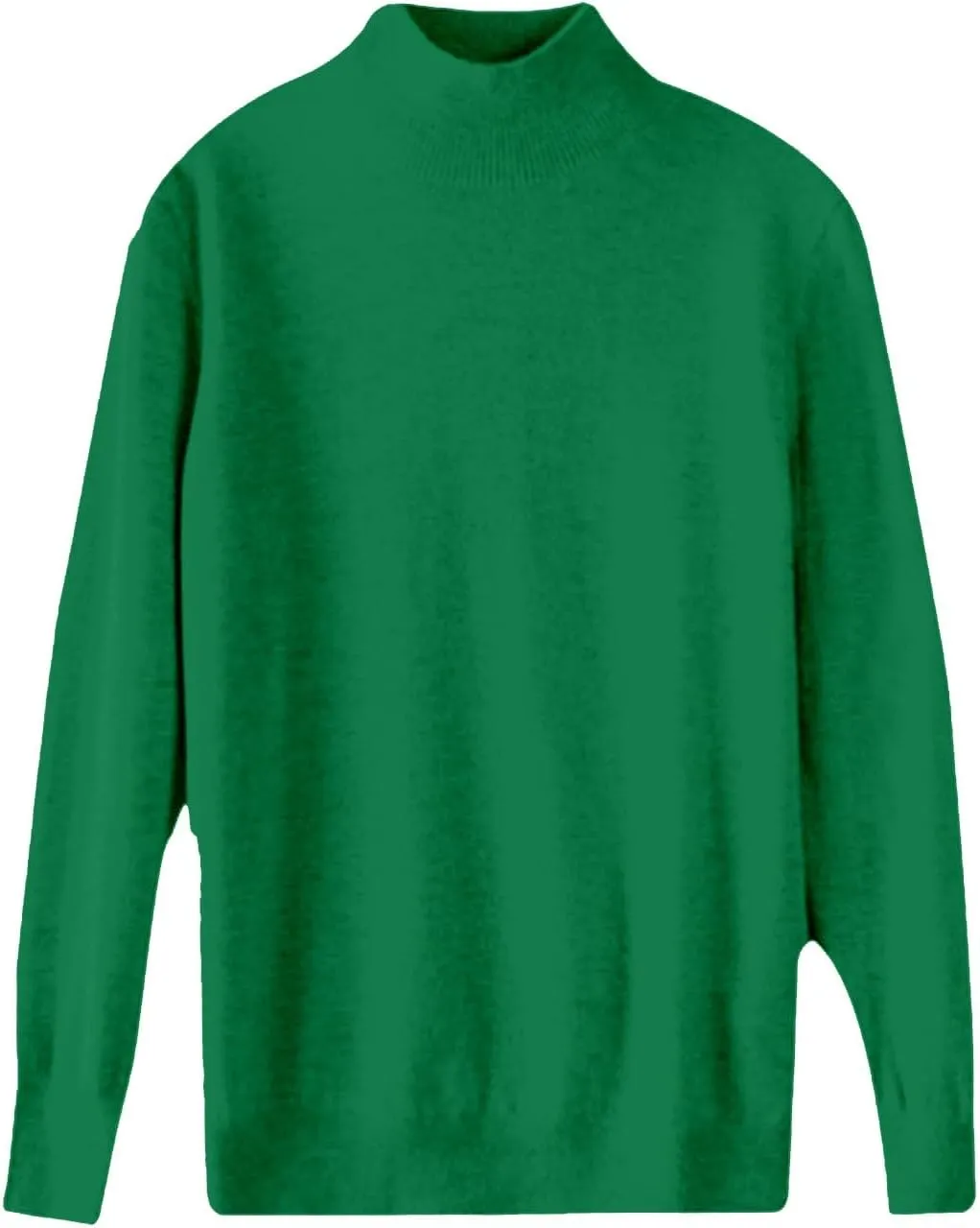 Womens Fleece Pullover Half Turtleneck Solid Color Basic Casual Sweater Tops Fashion Soft Knitted Long Sleeve Sweater