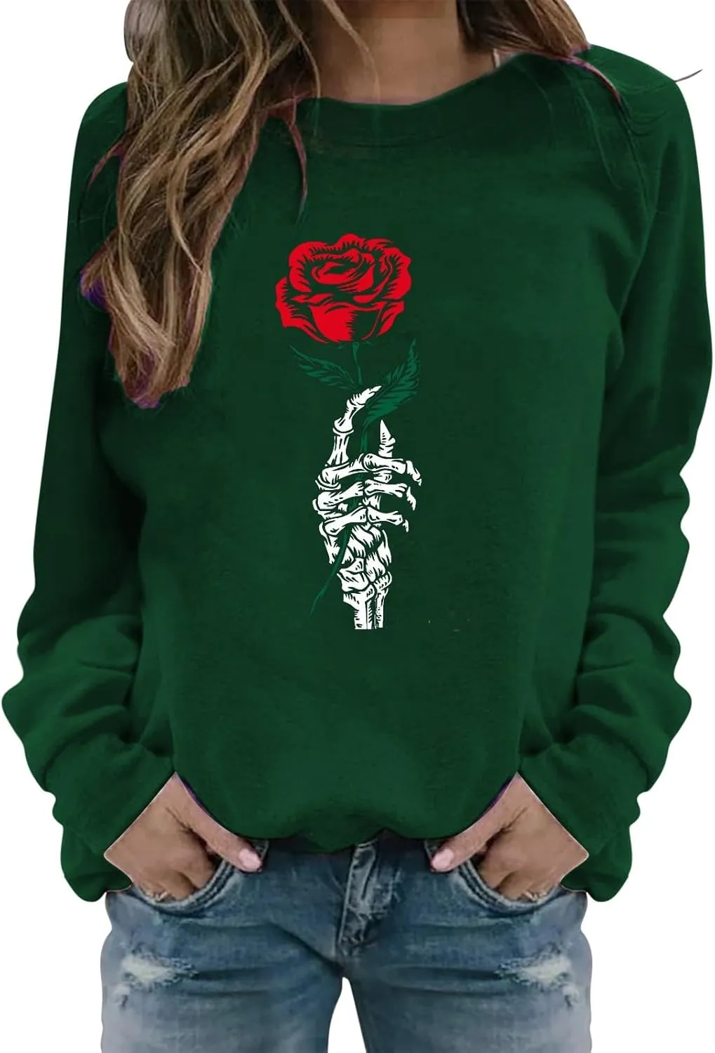 Womens Floral Print Sweatshirt Long Sleeve Crewneck Pullover Tops Fashion Lightweight Tunic Tops Fall Winter Tunic Tops