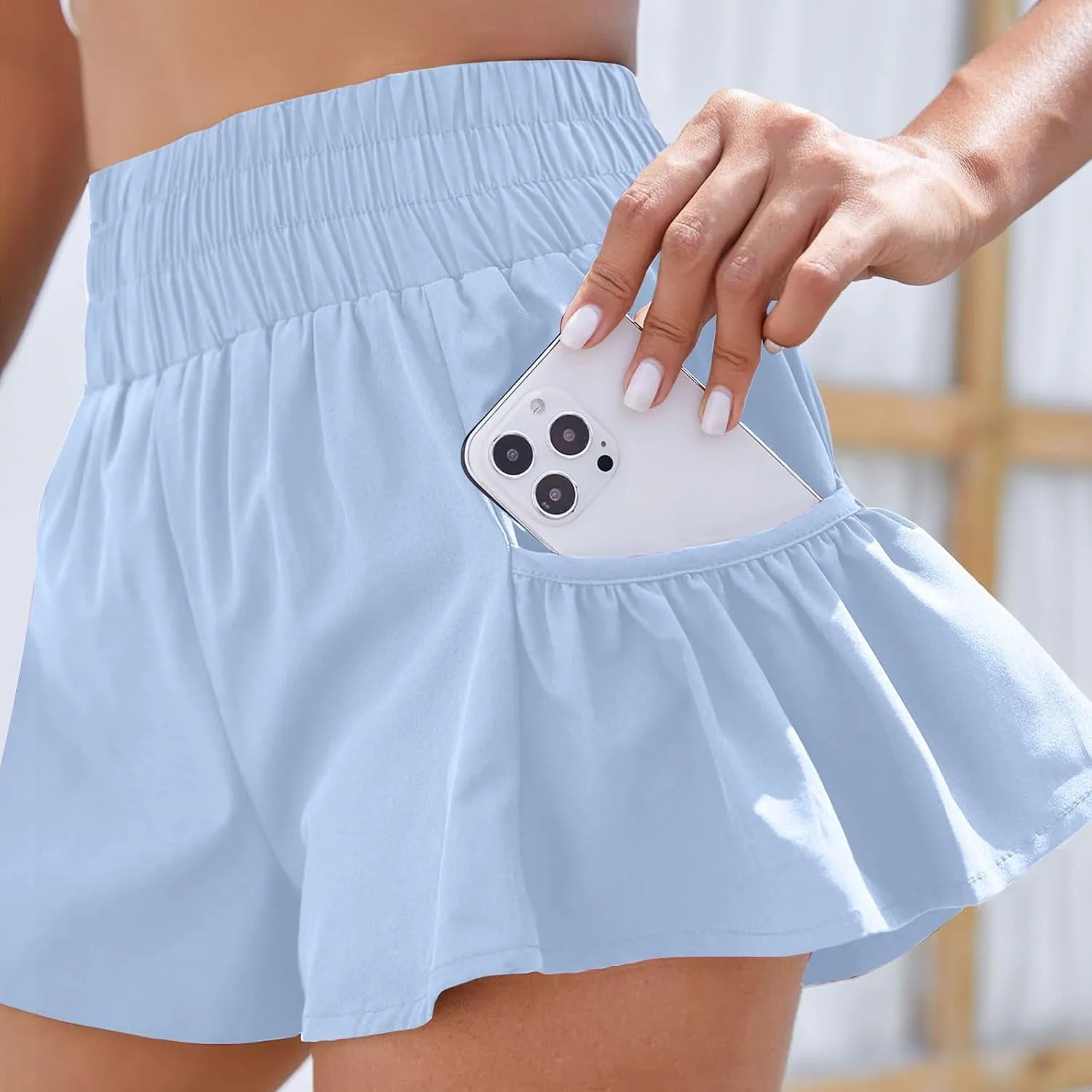 Women's Flowy Shorts High Waisted Athletic Running Shorts Casual Workout Gym Quick Dry Summer Sport Shorts with Pockets