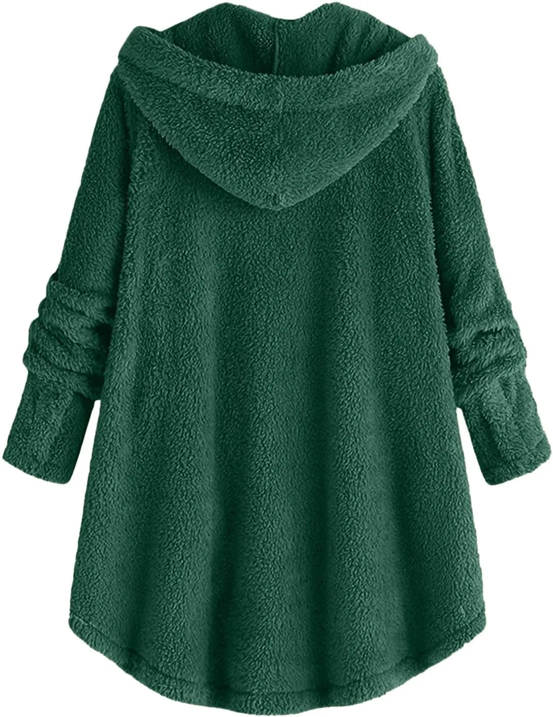women's Fuzzy Fleece Jacket Oversized Sherpa Coat Pullover Jacket with Hood Winter Jackets Plus Size Warm Outerwear