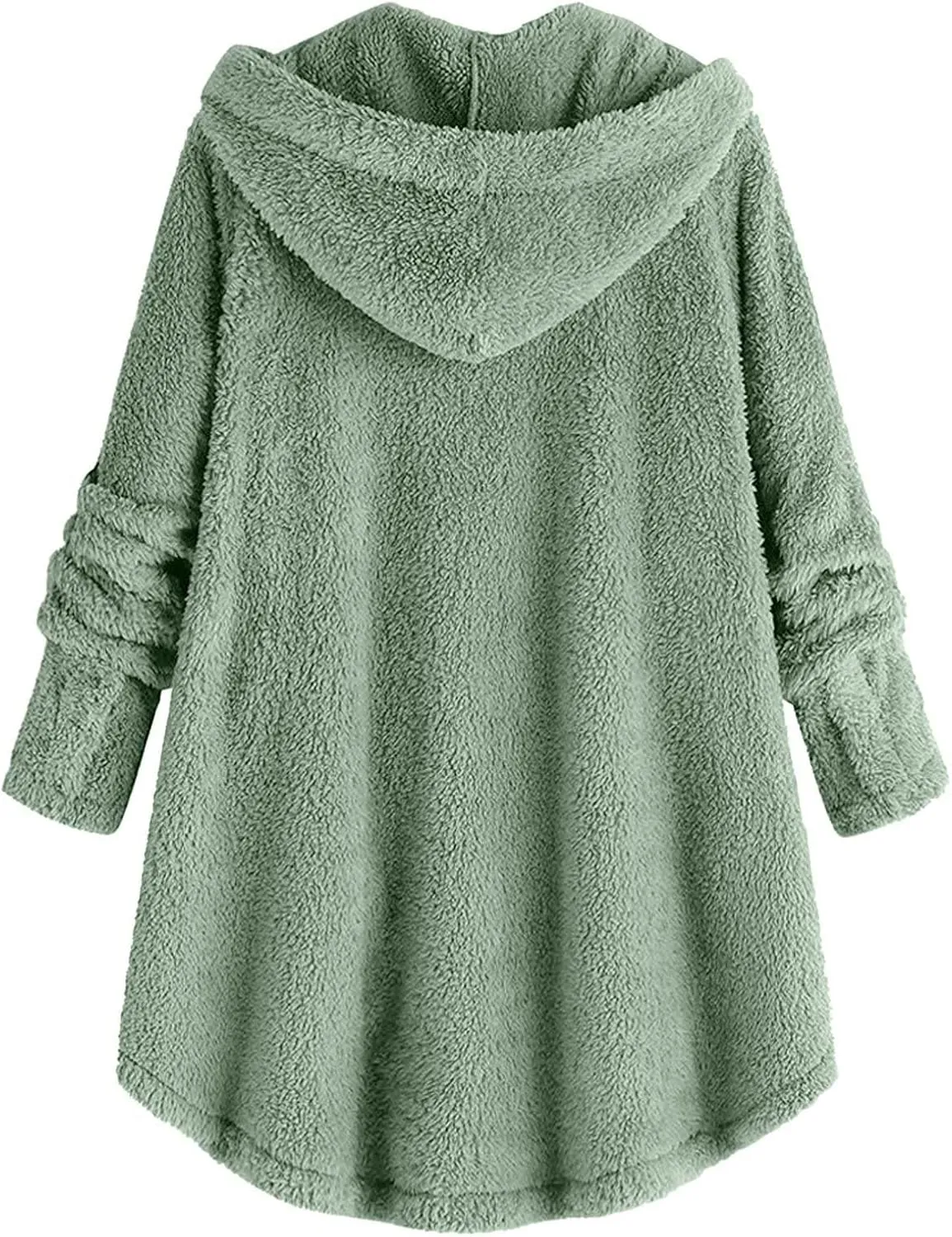 women's Fuzzy Fleece Jacket Oversized Sherpa Coat Pullover Jacket with Hood Winter Jackets Plus Size Warm Outerwear