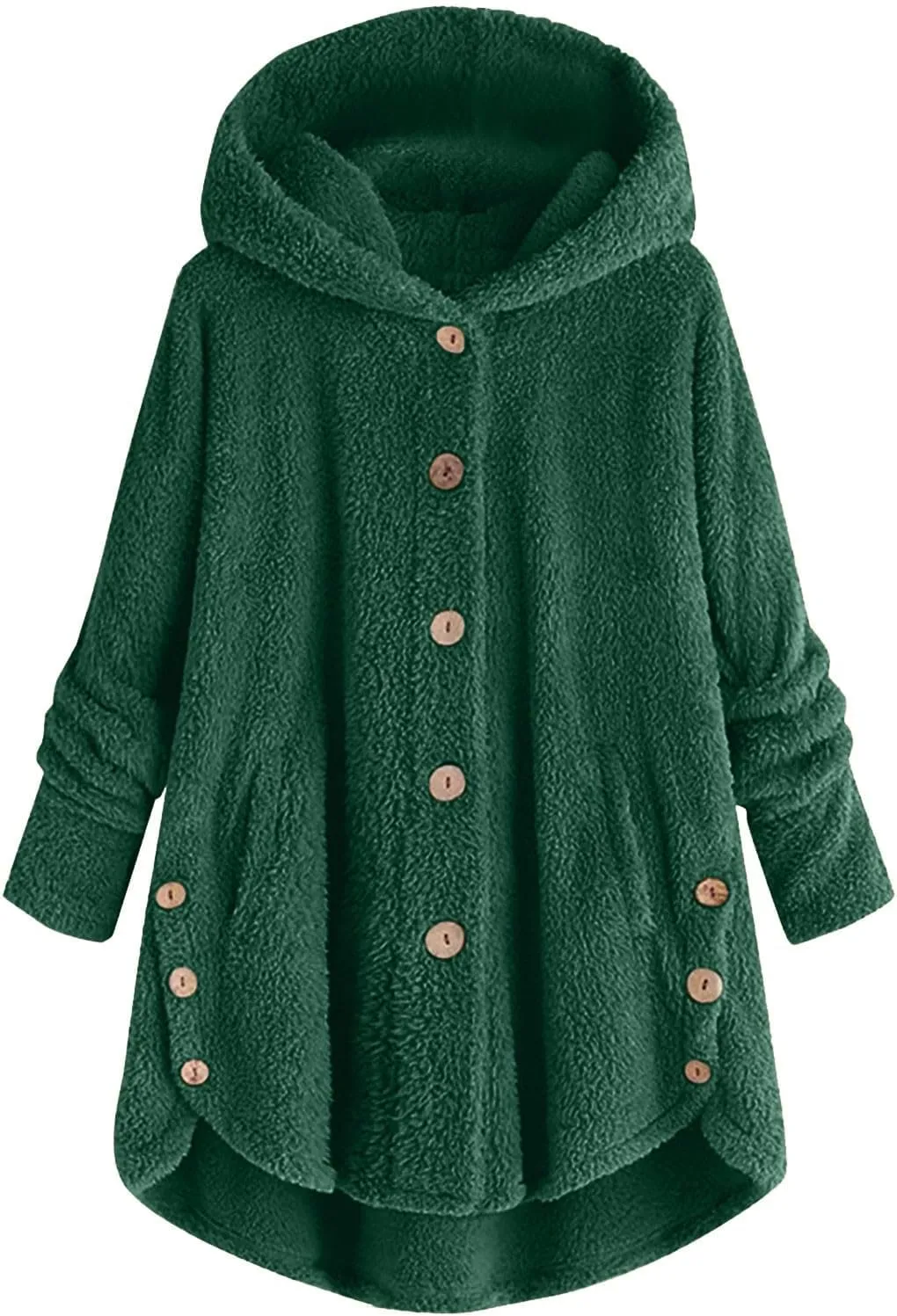 women's Fuzzy Fleece Jacket Oversized Sherpa Coat Pullover Jacket with Hood Winter Jackets Plus Size Warm Outerwear