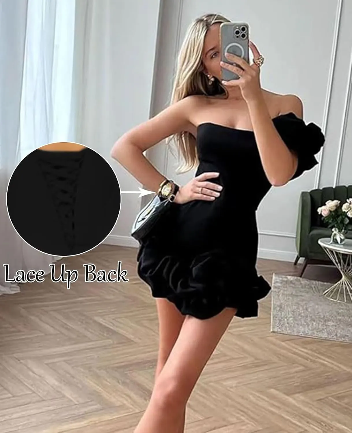 Women's One Shoulder Satin Homecoming Dresses for Teens Sexy Wrap Ruffles Mini Formal Cocktail Party Dress