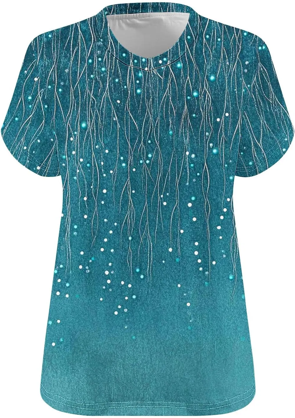 Womens Plus Size Tops Short Sleeve Tunic V-Neck Shirts Summer Casual Loose Blouse 3D Graphic Tees Tops
